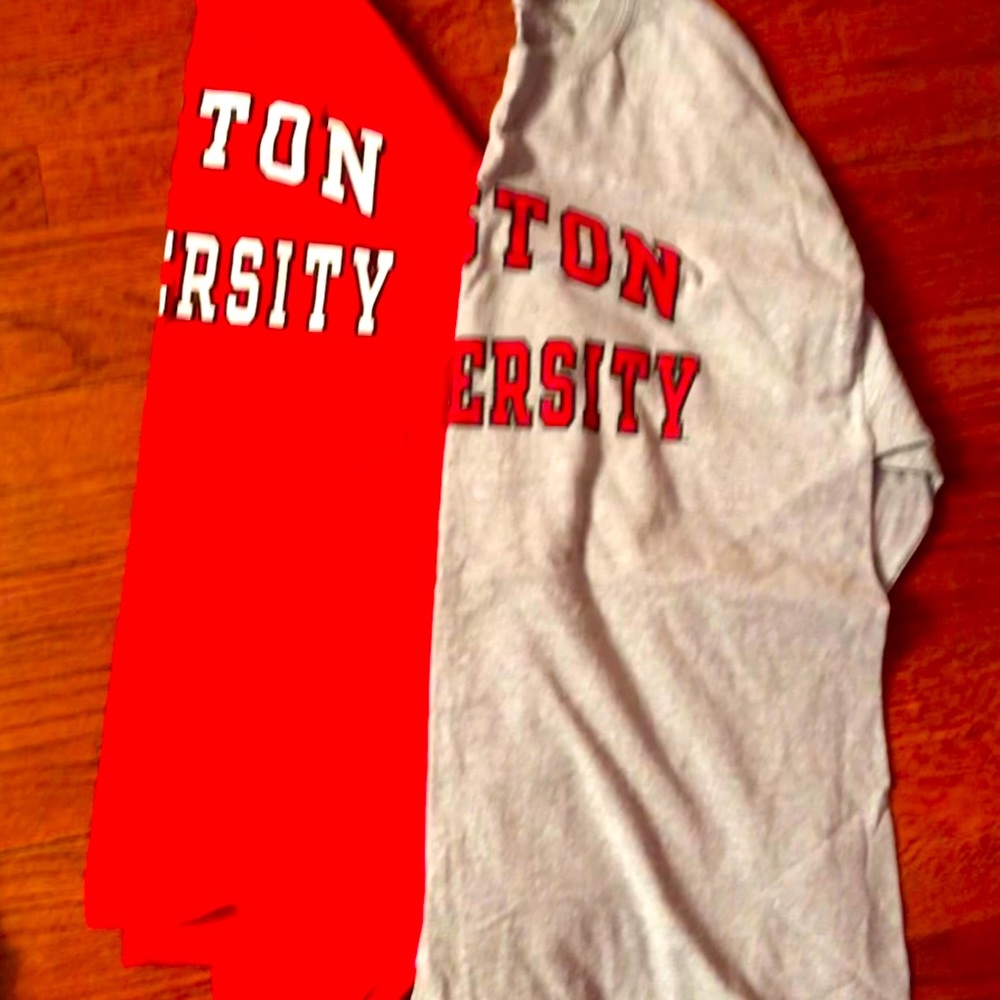 2 long sleeve Boston U Tshirts